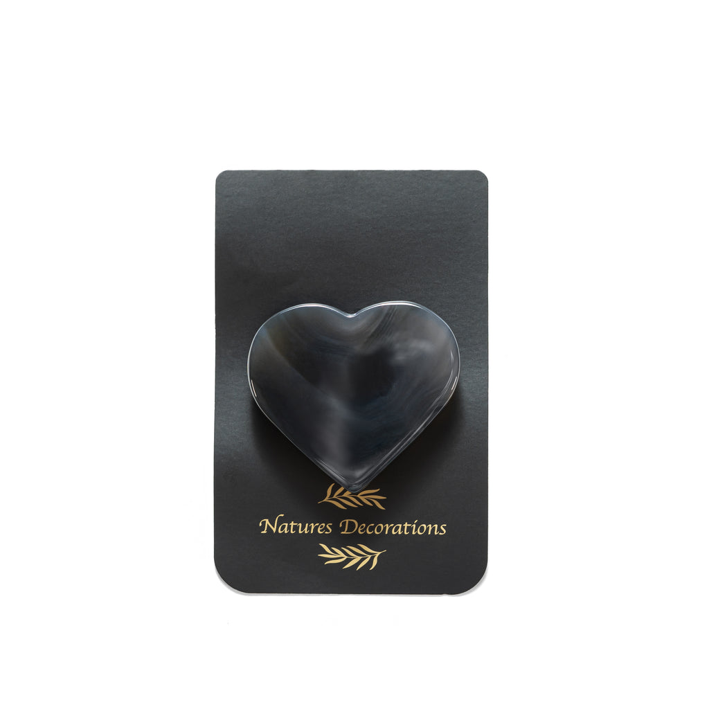 Agate Heart Phone Grip, Natural and Gold Trim