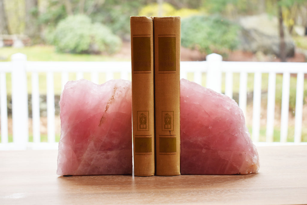 Rose Quartz Bookends