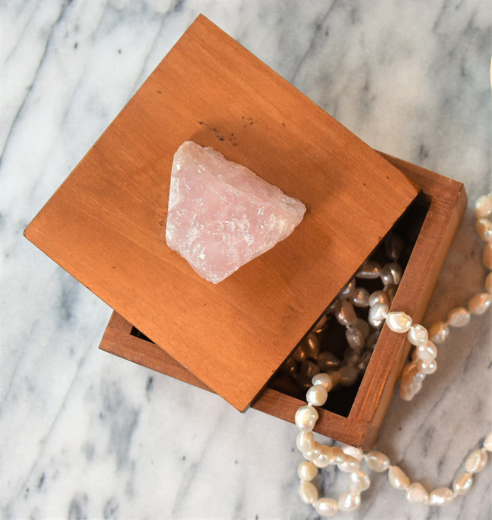 Wooden Boxes with Gemstone on Top 