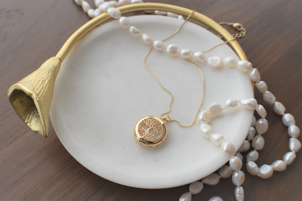 Marble and Gold Flower Decorative Bowl