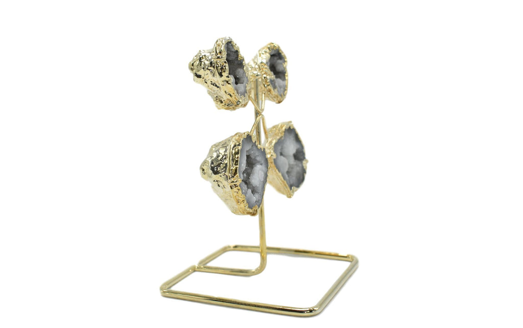 Quartz Geode From Morocco on Wire Stand 