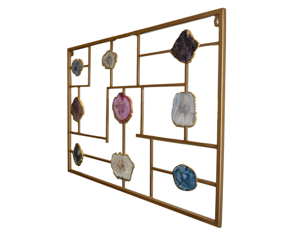 Decorative Wall Mount with Agate Slices 
