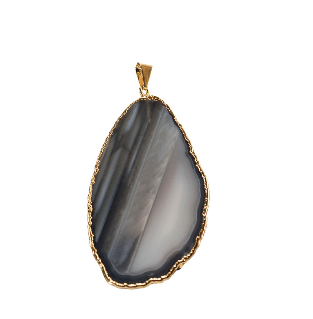 Agate Slice Pendants Gold 