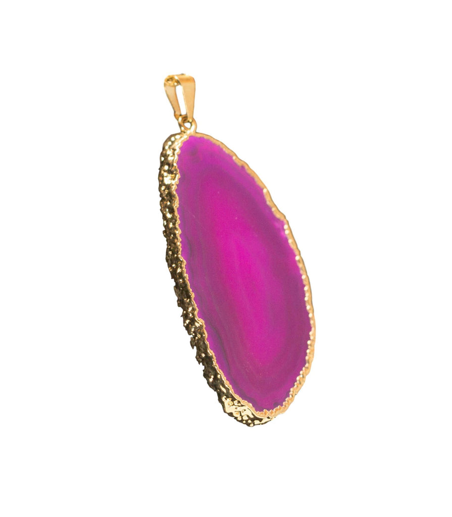 Agate Slice Pendants Gold 