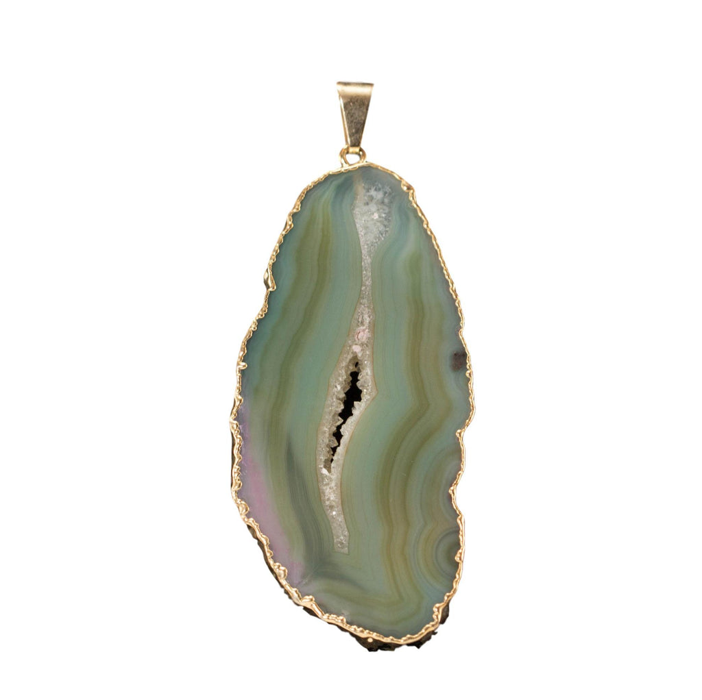 Agate Slice Pendants Gold 