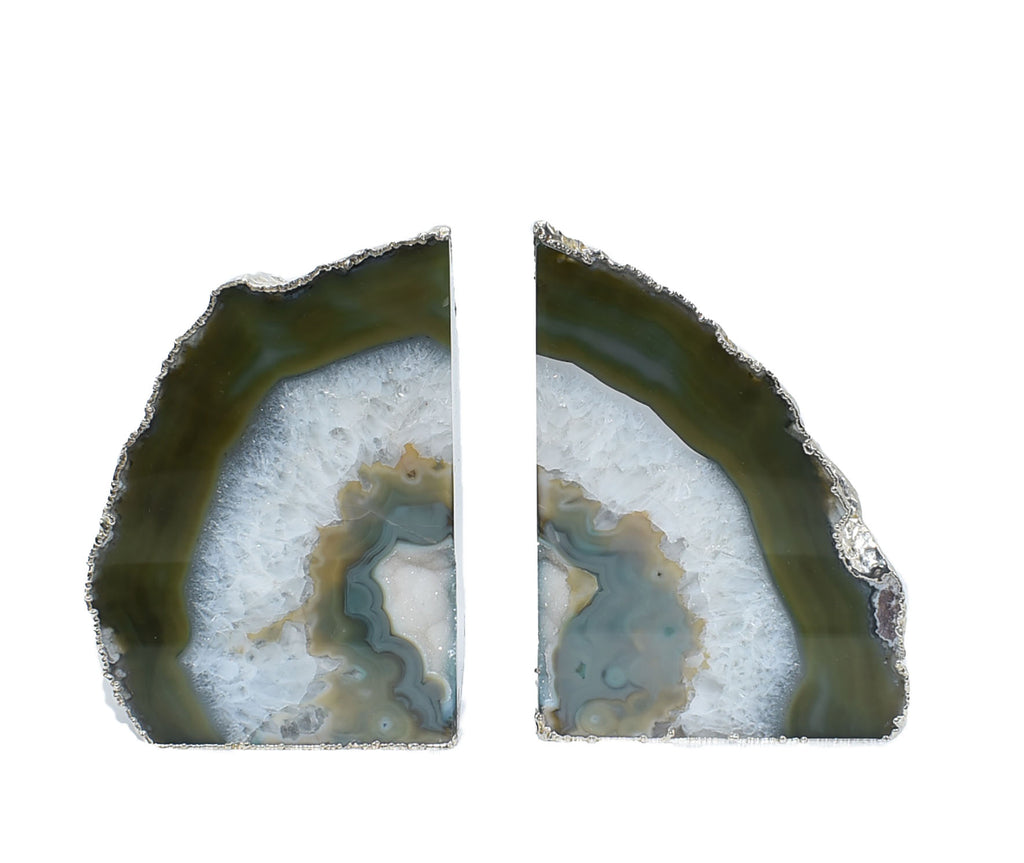 Agate Bookend Silver Electroplated Premium Quality