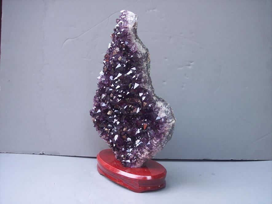 Amethyst Specimen in wood Base Purple 