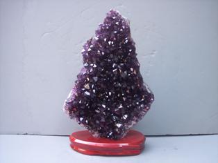 Amethyst Specimen in wood Base Purple 