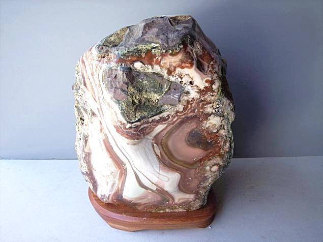 Agate Specimen in Wood Base 