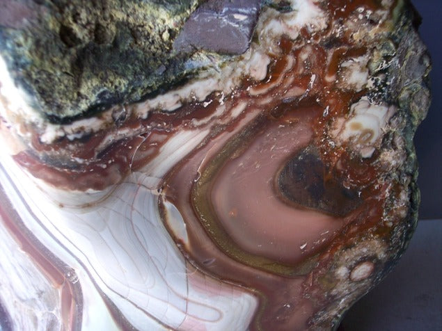 Agate Specimen in Wood Base 