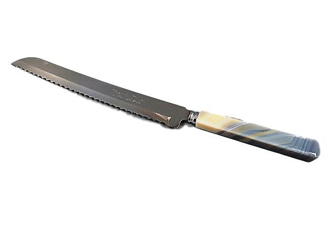 Natural Stone Trim Agate Bread Knife 