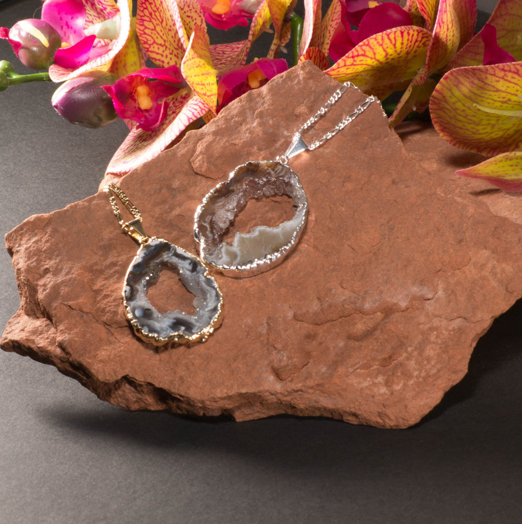 Agate Geode Chain Necklace 