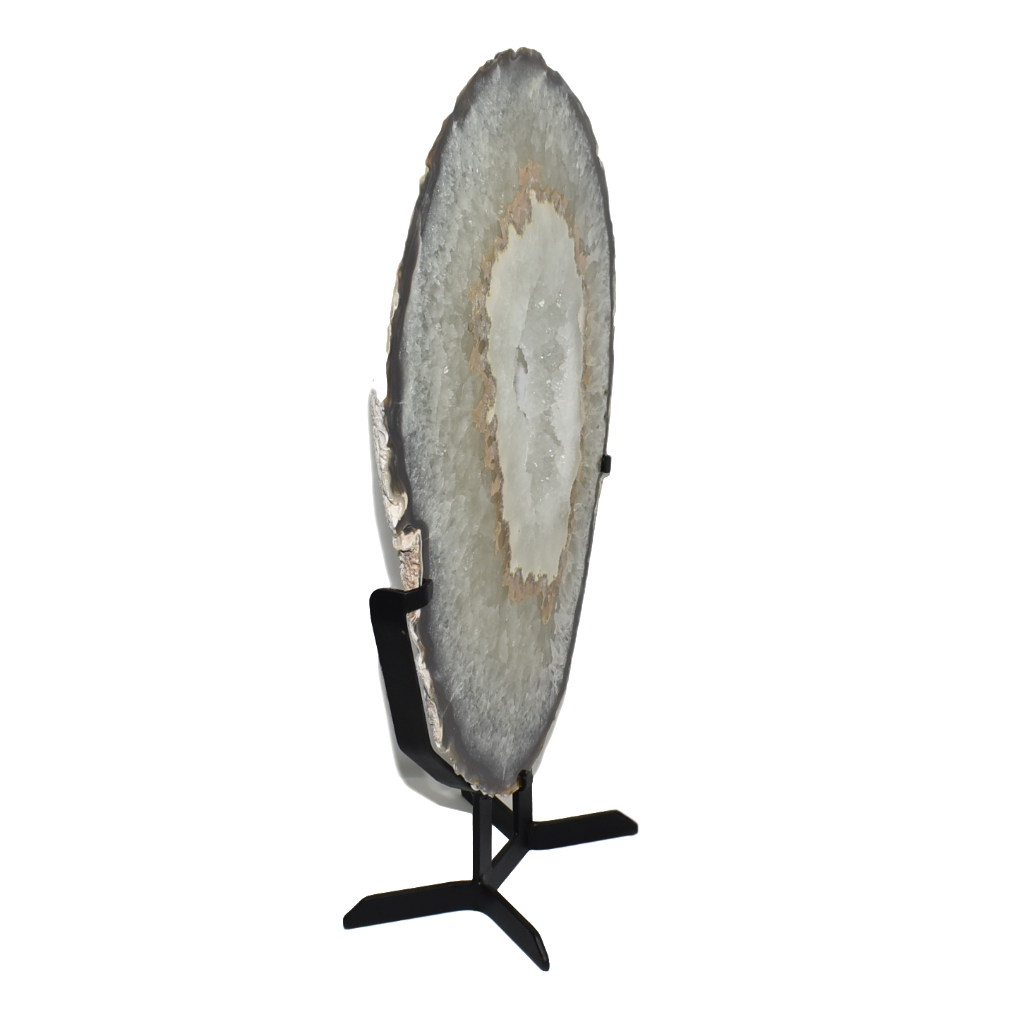 Agate Slab on Metal Stand 