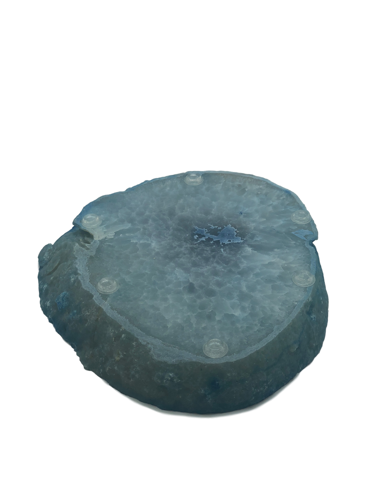 Agate Thick Decorative Platter with NATURAL Trim 