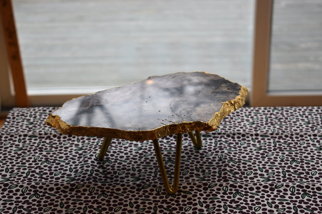 1-Layer Cake Stand with Gold Trim 