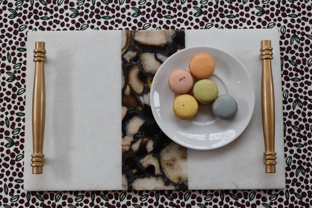 Marble Serving Tray with Handle 