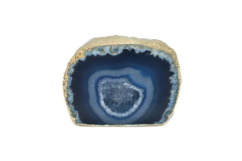 Agate Geodes with Electroplating 