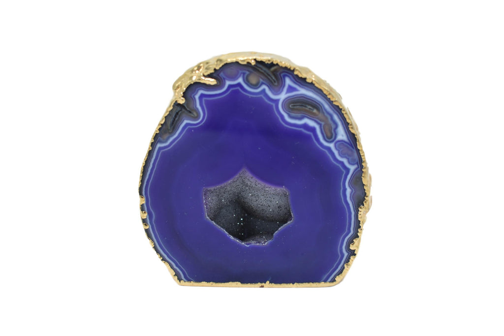 Agate Geodes with Electroplating 