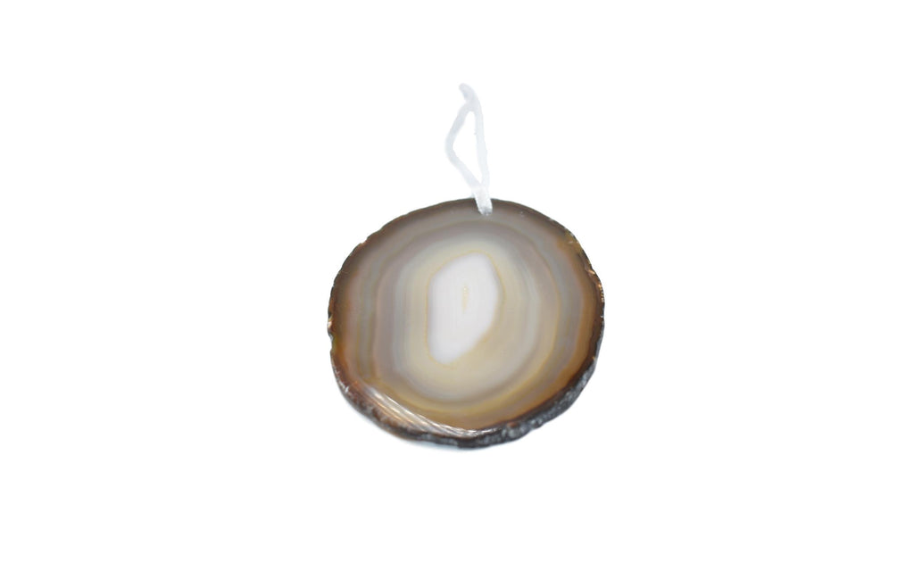 Agate Ornament with Natural Trim 