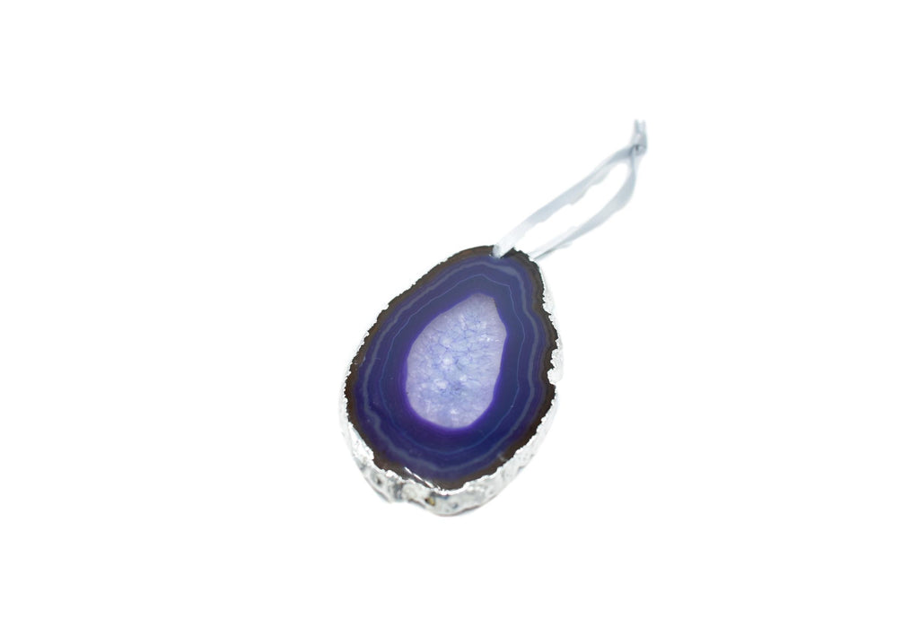 Agate Ornament with Silver Electroplating 