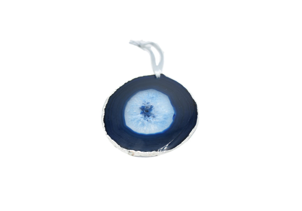 Agate Ornament with Silver Electroplating 