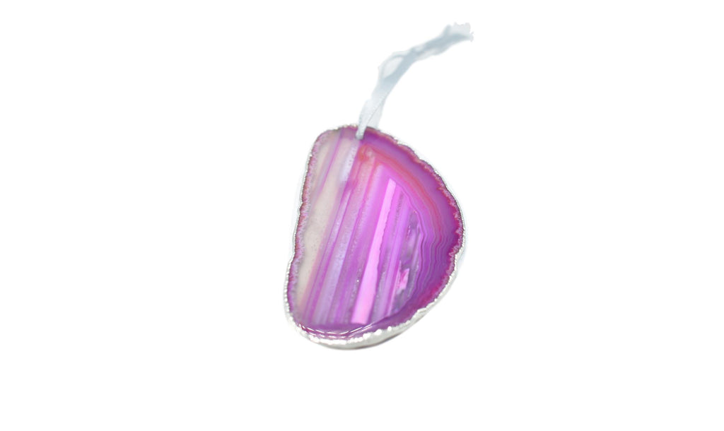 Agate Ornament with Silver Electroplating 