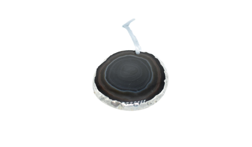 Agate Ornament with Silver Electroplating 