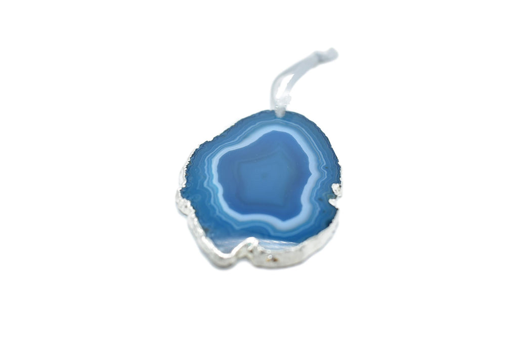 Agate Ornament with Silver Electroplating 