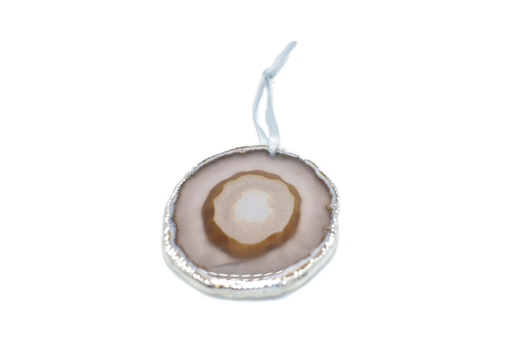 Agate Ornament with Silver Electroplating 