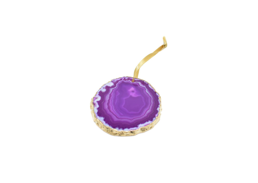 Agate Ornament with Gold Electroplating 
