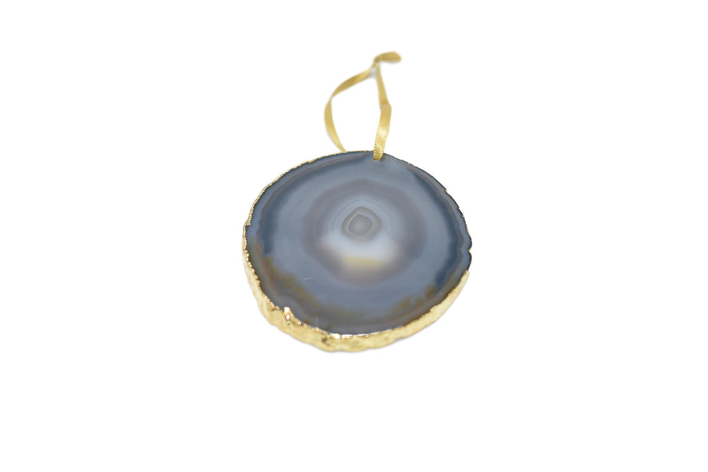 Agate Ornament with Gold Electroplating 