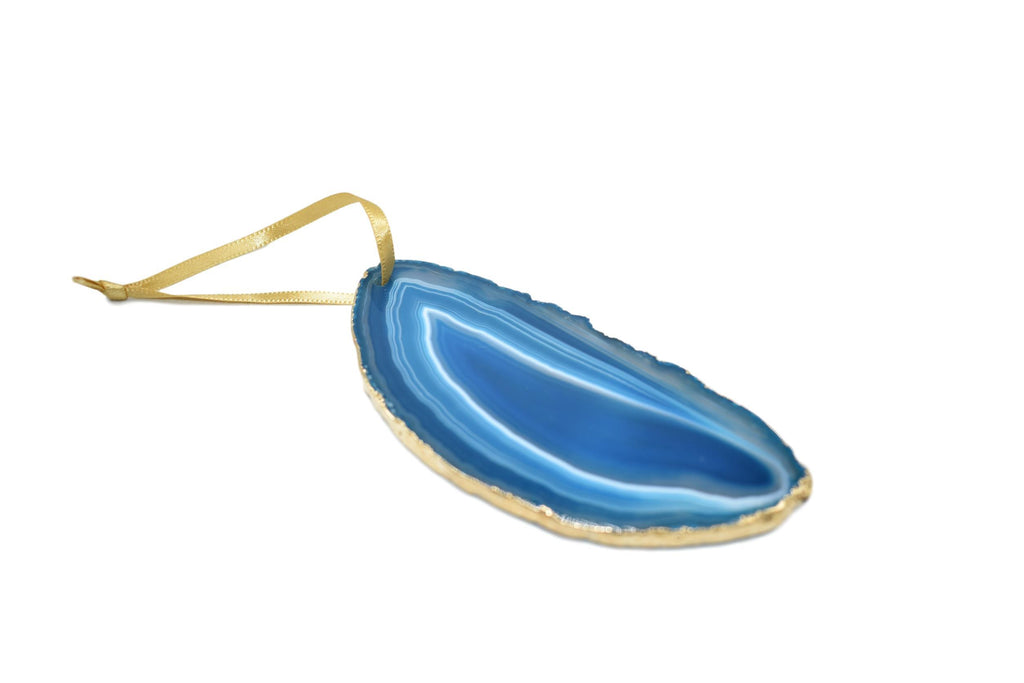 Agate Ornament with Gold Electroplating 
