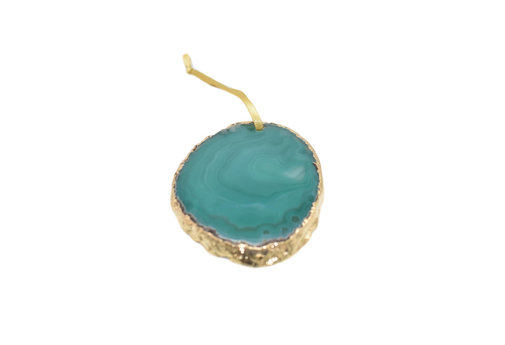 Agate Ornament with Gold Electroplating 