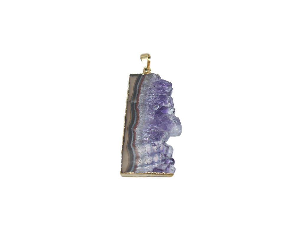 Amethyst Vertical Slice Pendant 