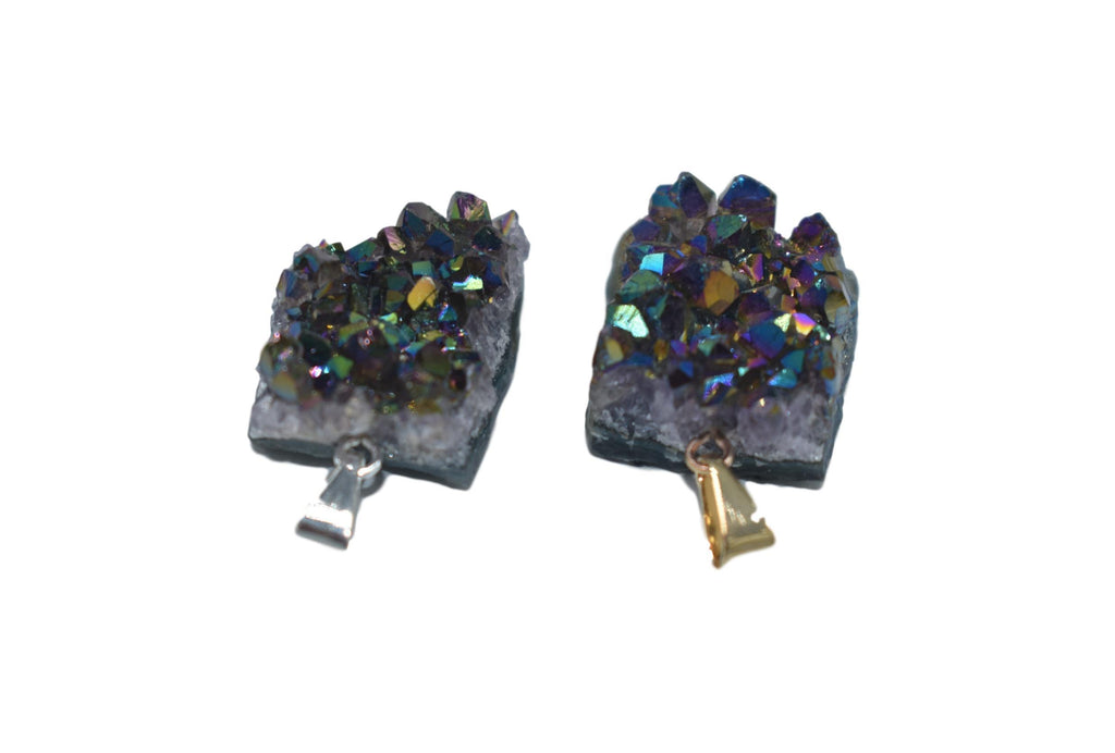 Metalized Amethyst Pendant 