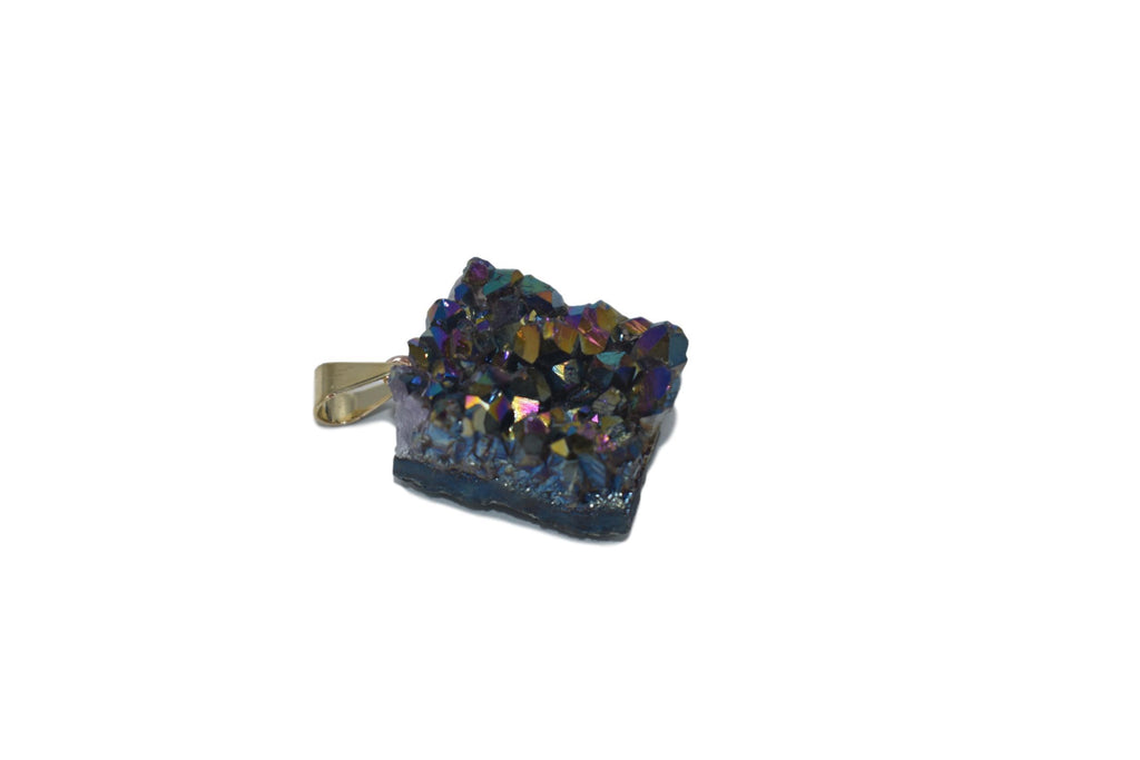 Metalized Amethyst Pendant 
