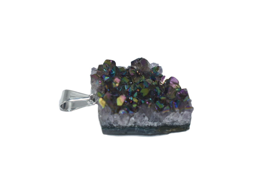Metalized Amethyst Pendant 