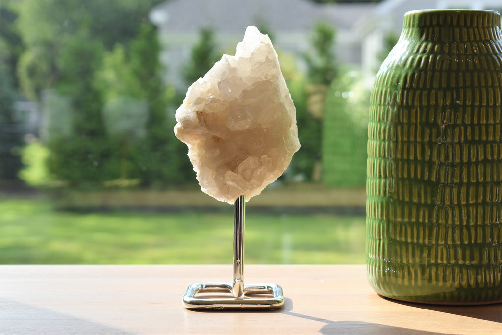 Quartz Cluster on Wire Stand 