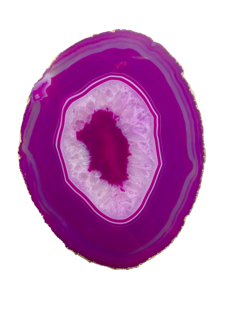 Agate Thin Serving Plate with GOLD Trim 