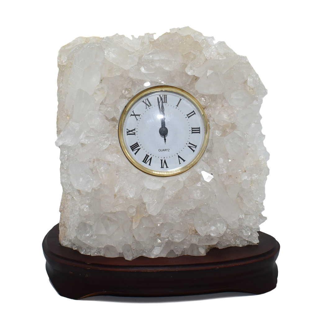 Quartz Clock in Wood Base 