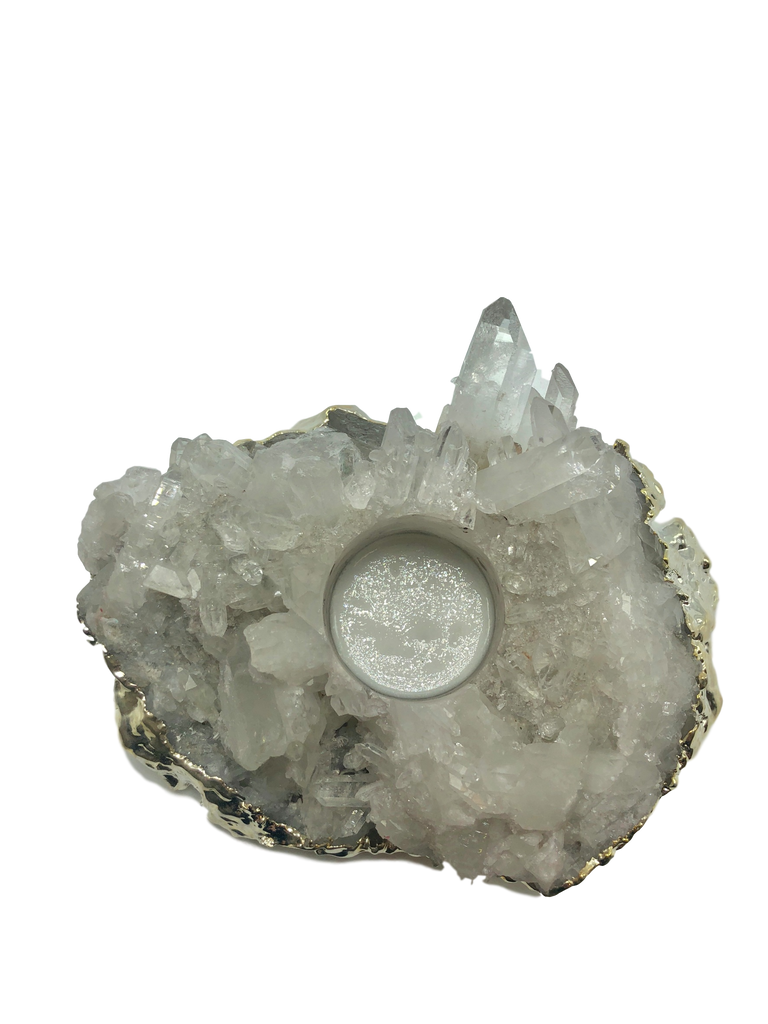 Quartz Cluster Candle Holder 